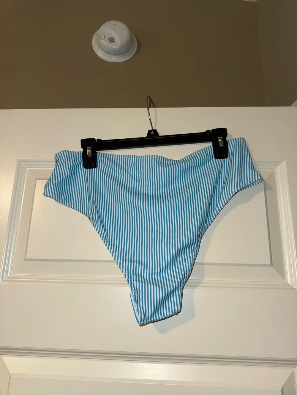 SHEIN Light Blue & White Striped Bandeau Bikini Set